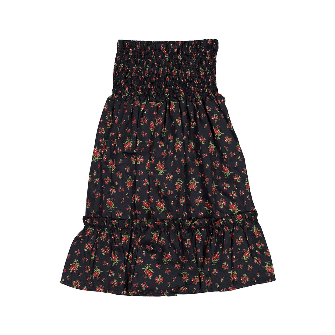 Christina Rohde Black/Berry Floral Elastic Waisted Skirt