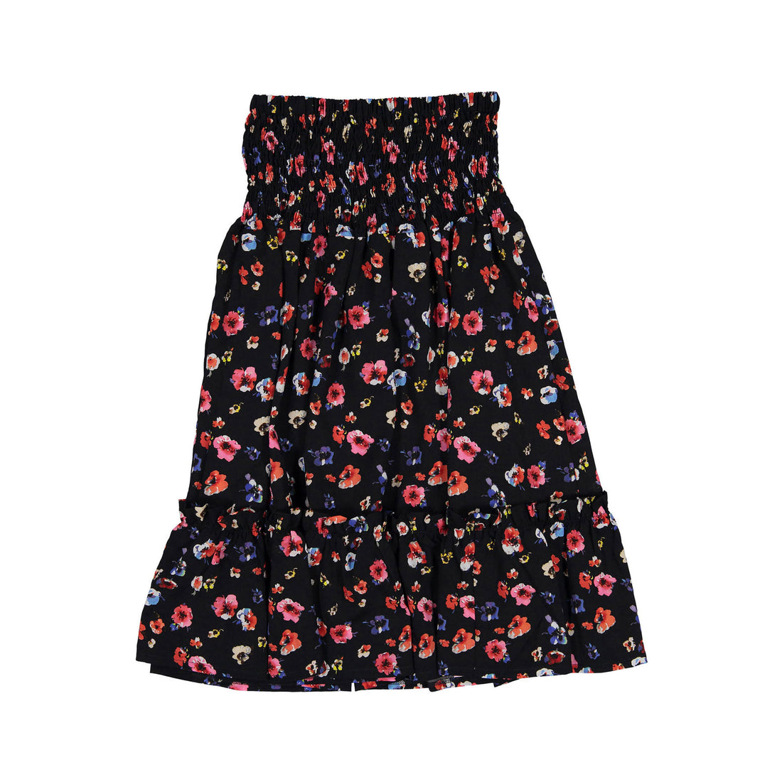 Christina Rohde Black Floral Elastic Waisted Skirt