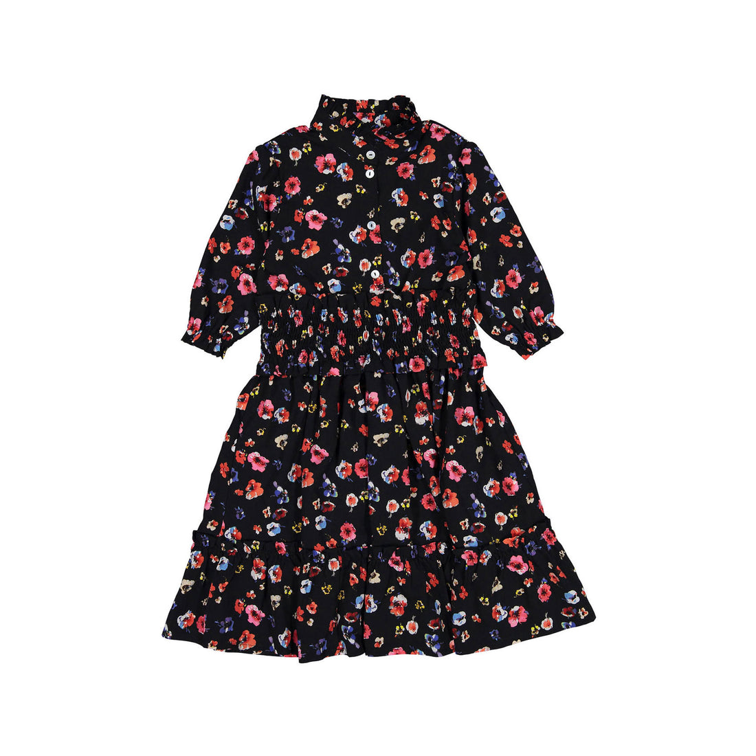 Christina Rohde Black Floral Waisted Dress