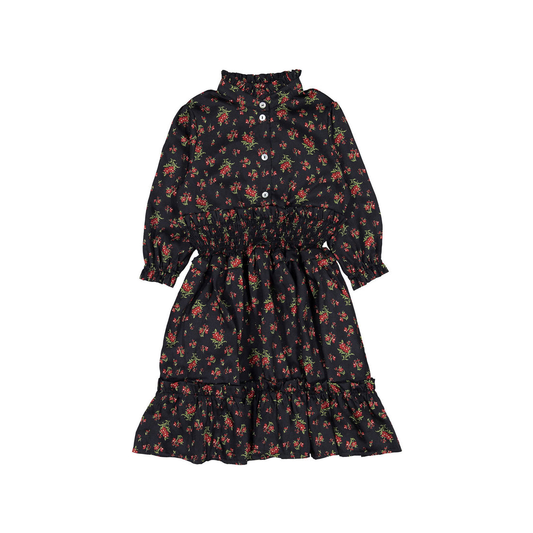 Christina Rohde Black/Berry Floral Waisted Dress