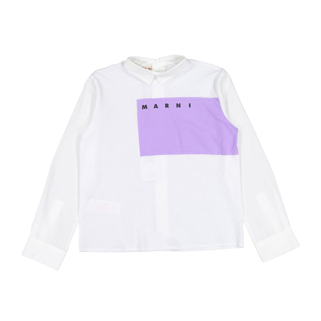 Marni White Contrast Patch Blouse