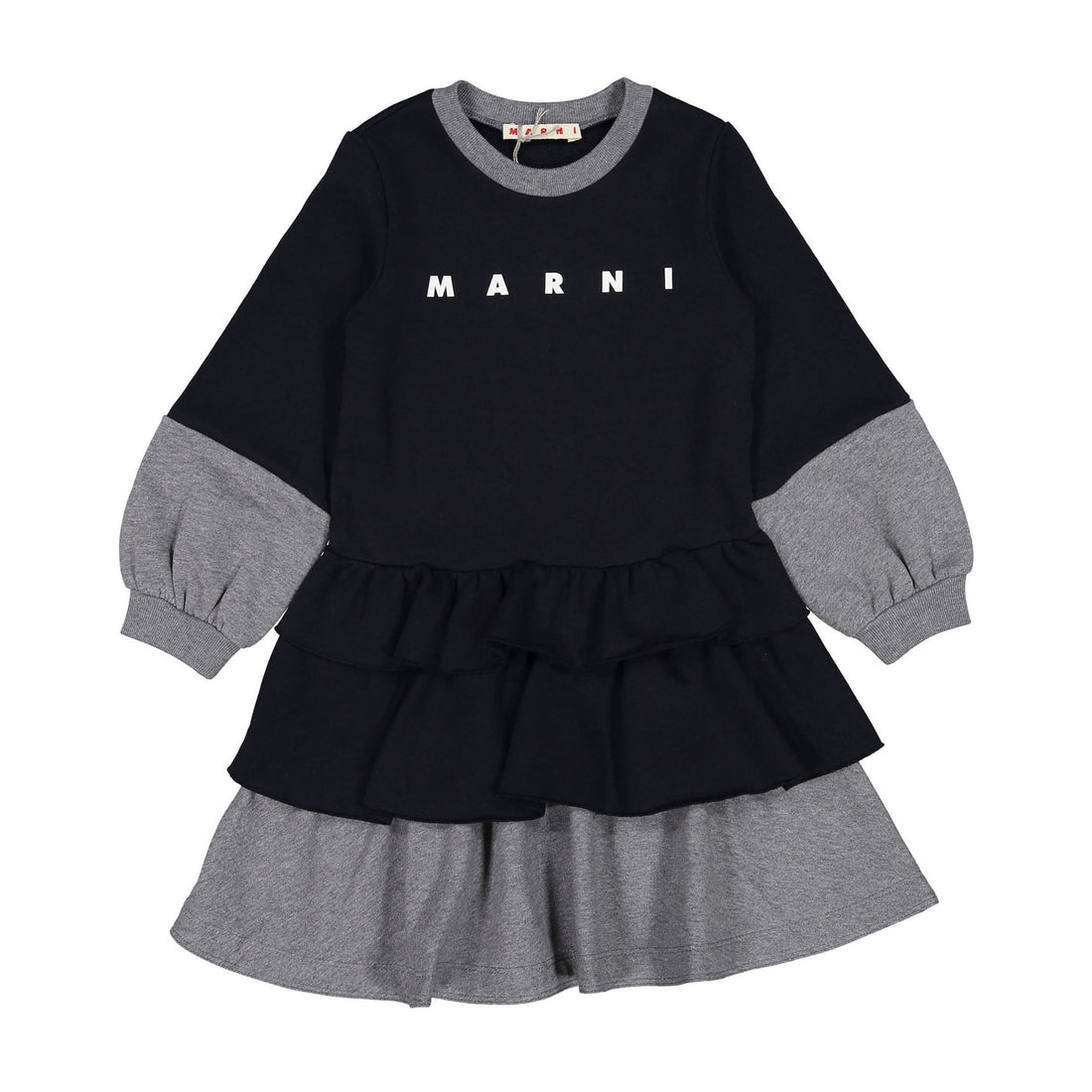 Marni Navy French Terry Layered Dress