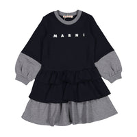 Marni Navy French Terry Layered Dress