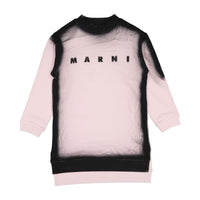 Marni Ballet Pink Spray Edge Sweatshirt Dress