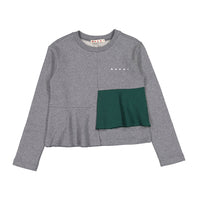 Marni Grey Melange Asymmetric Flounce Hem Sweatshirt