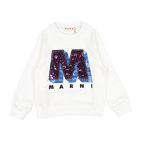 Marni White Sequin M Patch Sweatshirt