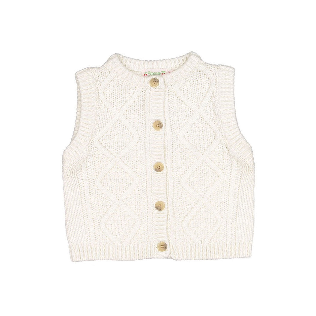 Bonpoint Milk Cable Knit Vest