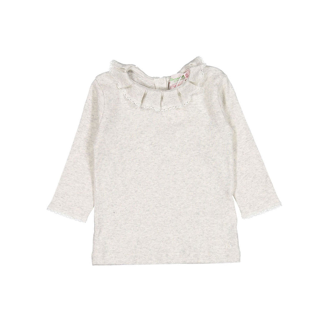 Bonpoint Light Beige Ruffle Collar Baby Billa T-Shirt