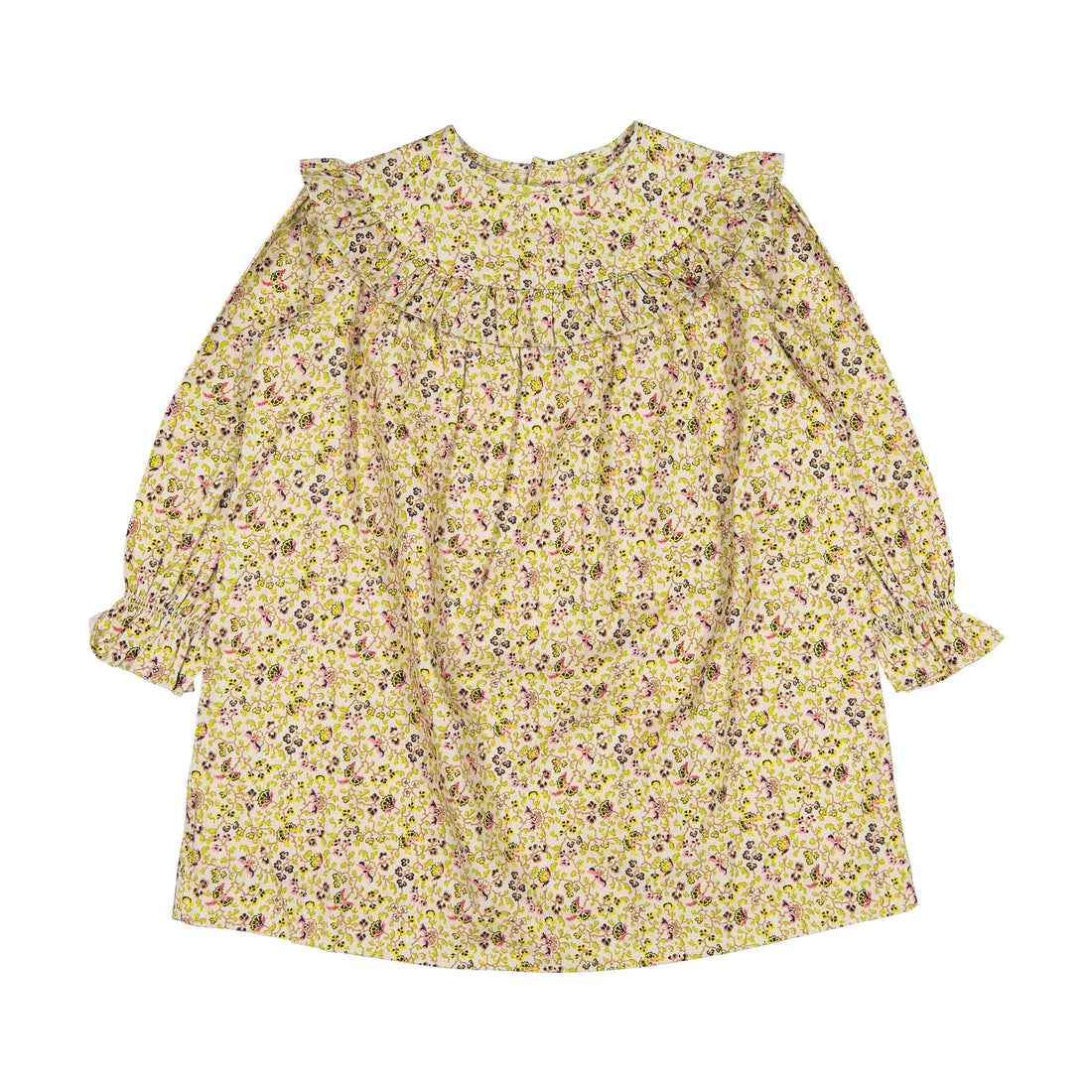 Bonpoint Beige Fushia Floral Bevika Dress