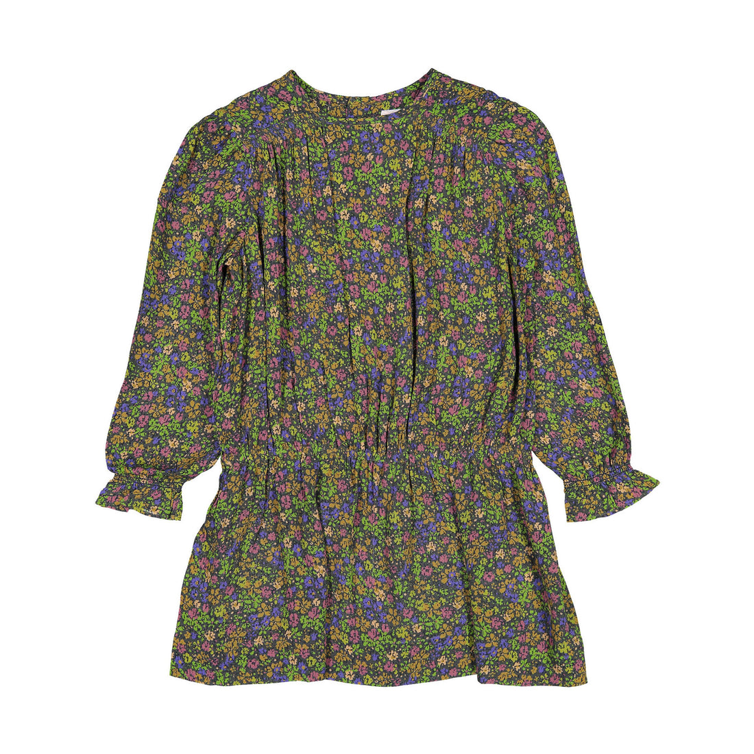 Bonpoint Green Floral Waisted Dress