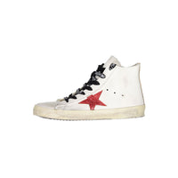 Golden Goose White/Red/Gold Francy High Top Sneakers