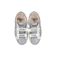 Golden Goose Silver/White/Bronze Old School Star Print Sneakers