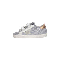 Golden Goose Silver/White/Bronze Old School Star Print Sneakers