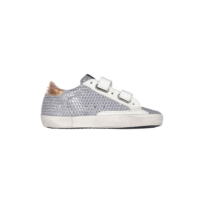 Golden Goose Silver/White/Bronze Old School Star Print Sneakers