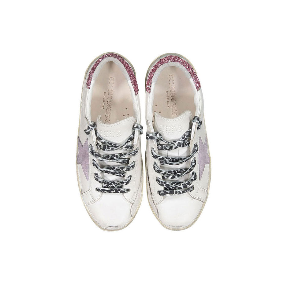 Golden Goose White/Bubblegum/Lilac Super Star Sneakers
