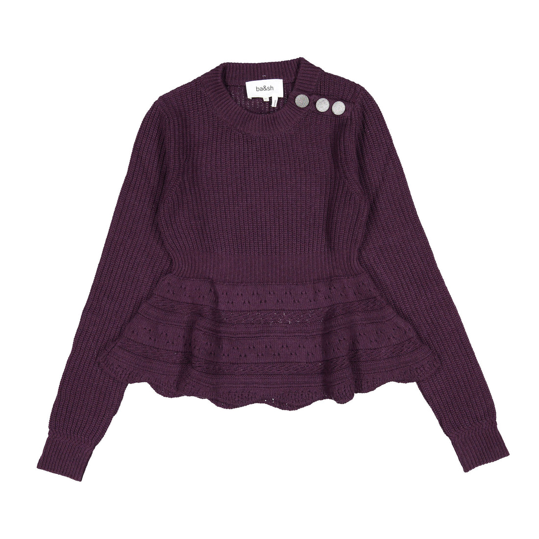 ba-sh Burgundy Hector Jumper