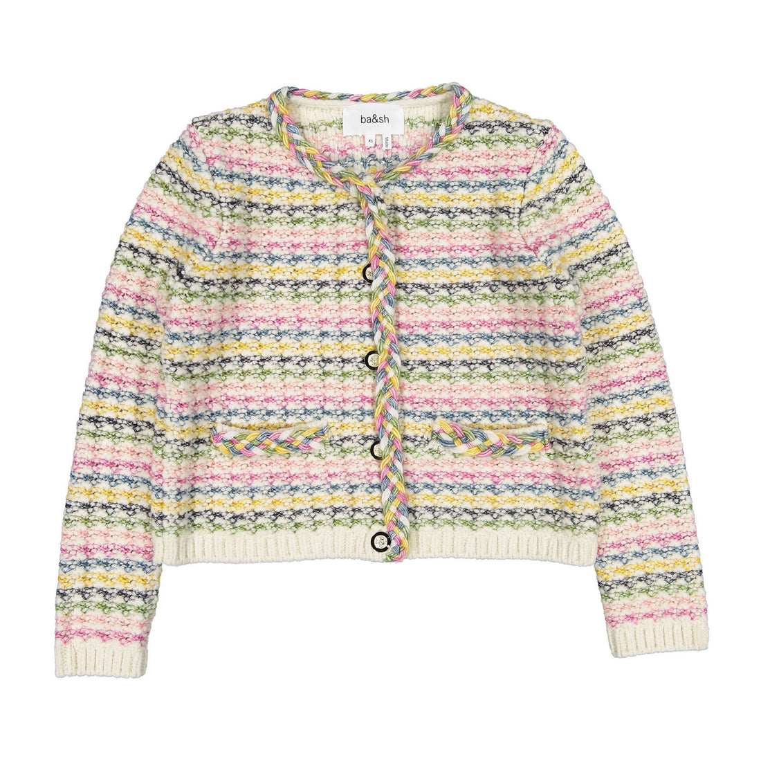 ba-sh Multico Stripe Knit Bianca Cardigan