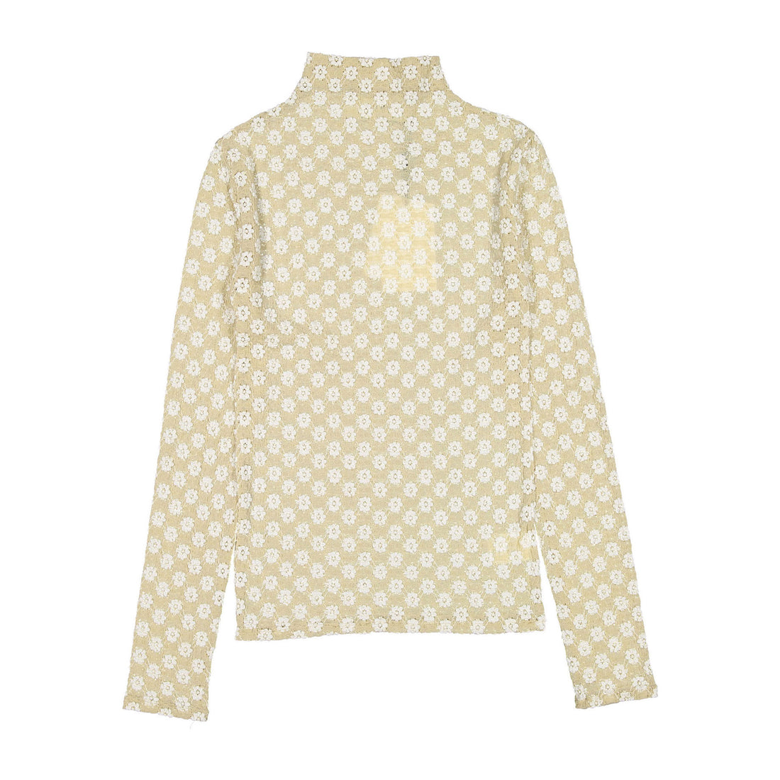 Rohe Beige Broidered Mockneck Pien Tee