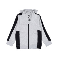Hugo Boss Chine Grey Zip Up Hoodie