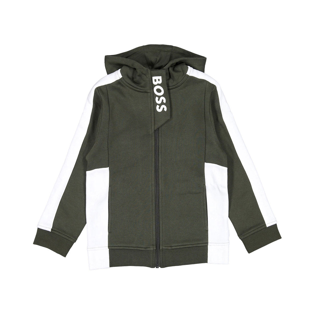Hugo Boss Forest Green Zip Up Hoodie