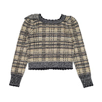 Love Shack Fancy Black Chantria Crop Cardigan