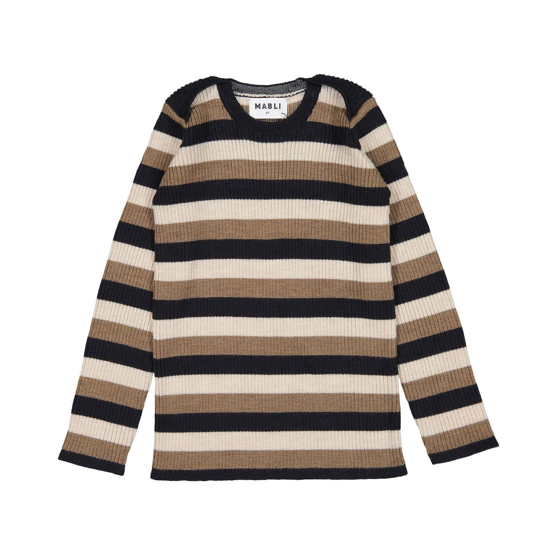 Mabli Ink Stripe Skinny Rib Sylfaen Sweater