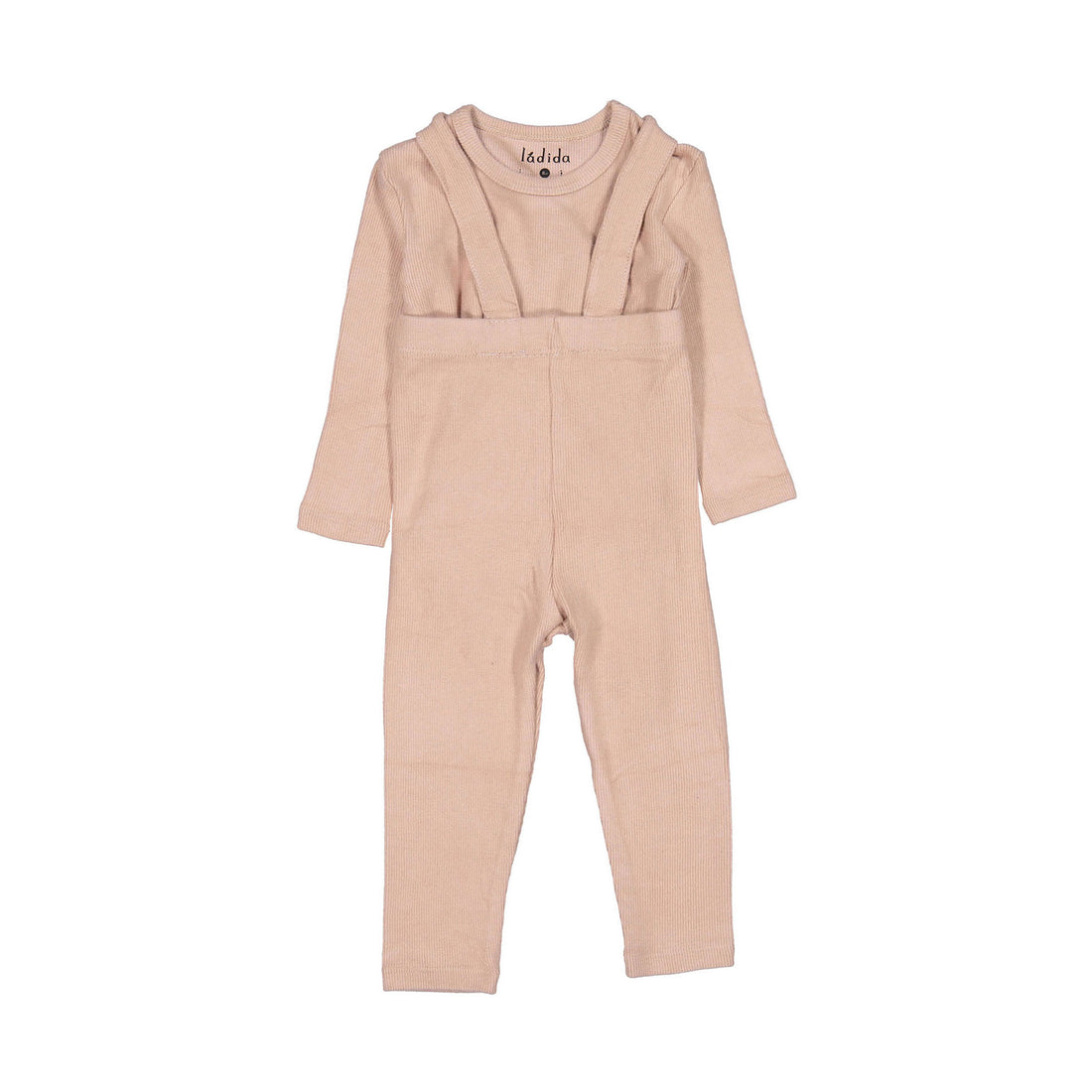 Smalls Pink Thin Ribbed Suspender Legging Set