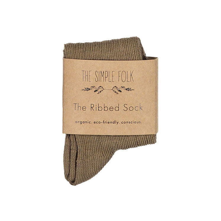 The Simple Folk The Ribbed Sock -Walnut