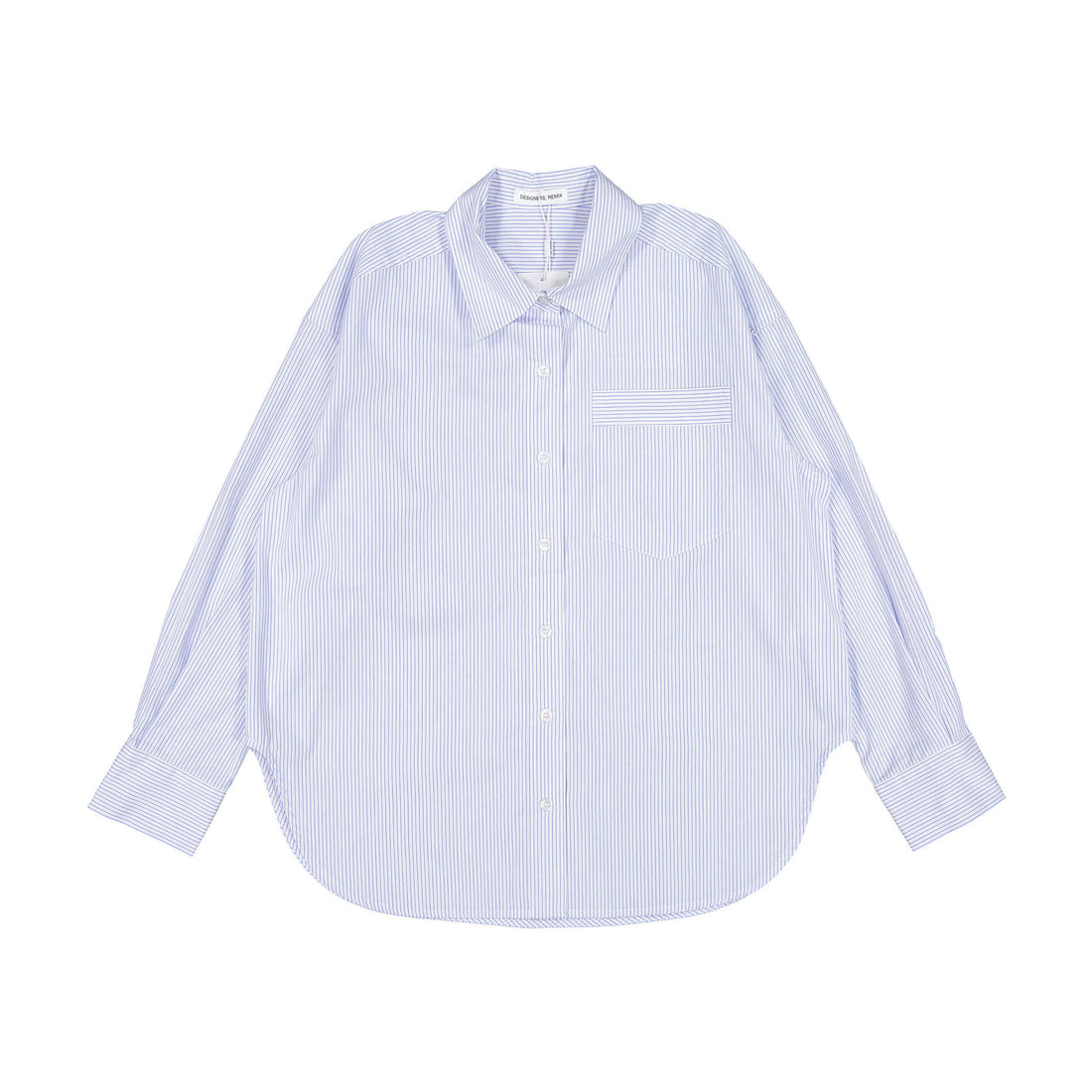 Designers Remix White/blue stripes Aiden Oversized Shirt
