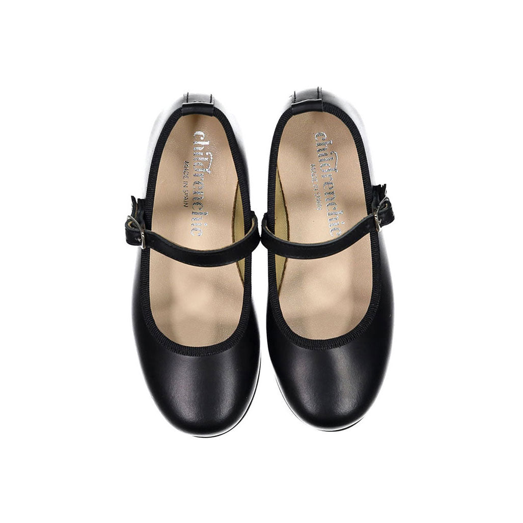 Childrenchic Black Leather Soft Mary Jane