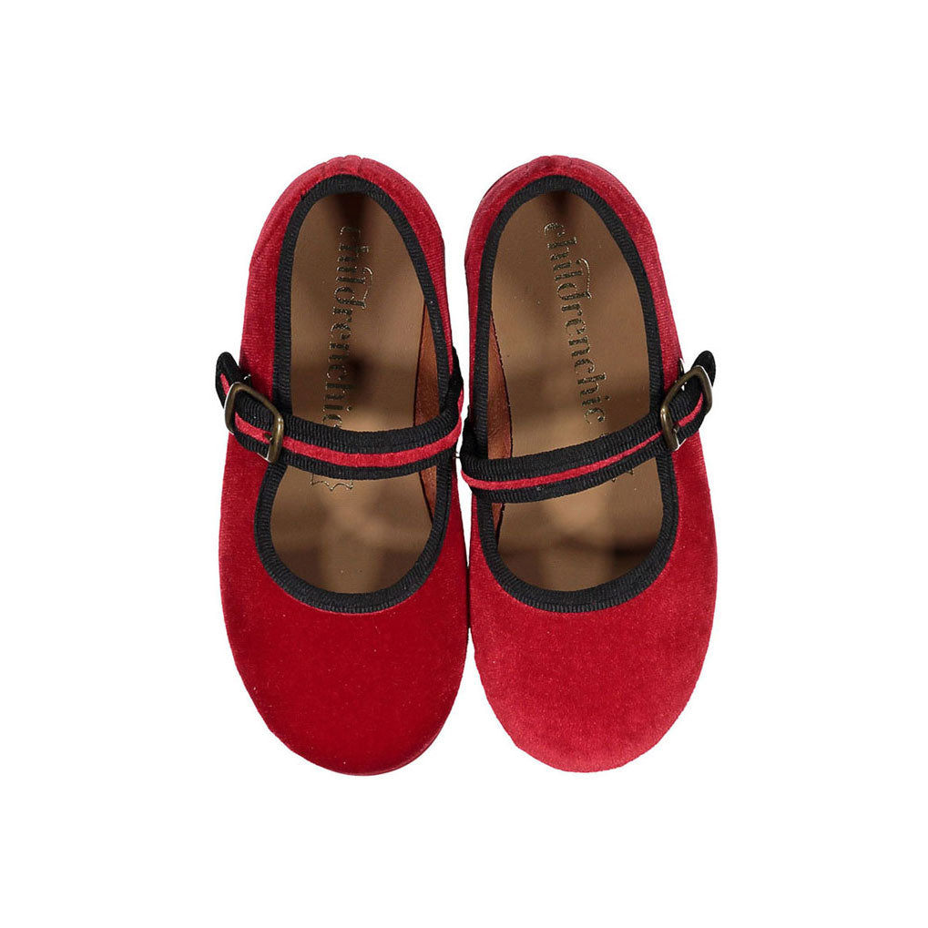 Childrenchic Red Velvet Mary jane with buckle