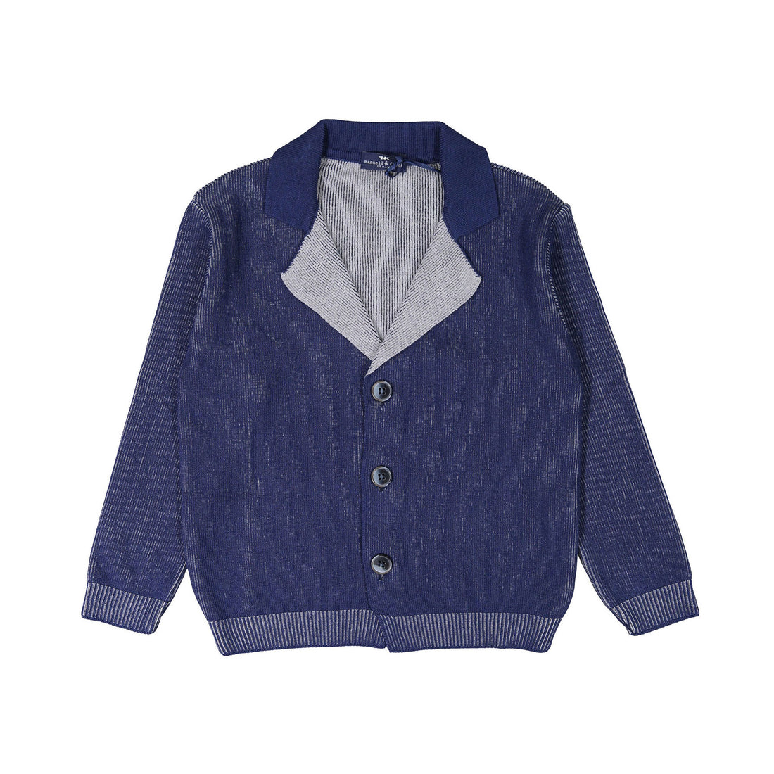 Manuelle Frank Royal Blue/Grey Knitted Shirt
