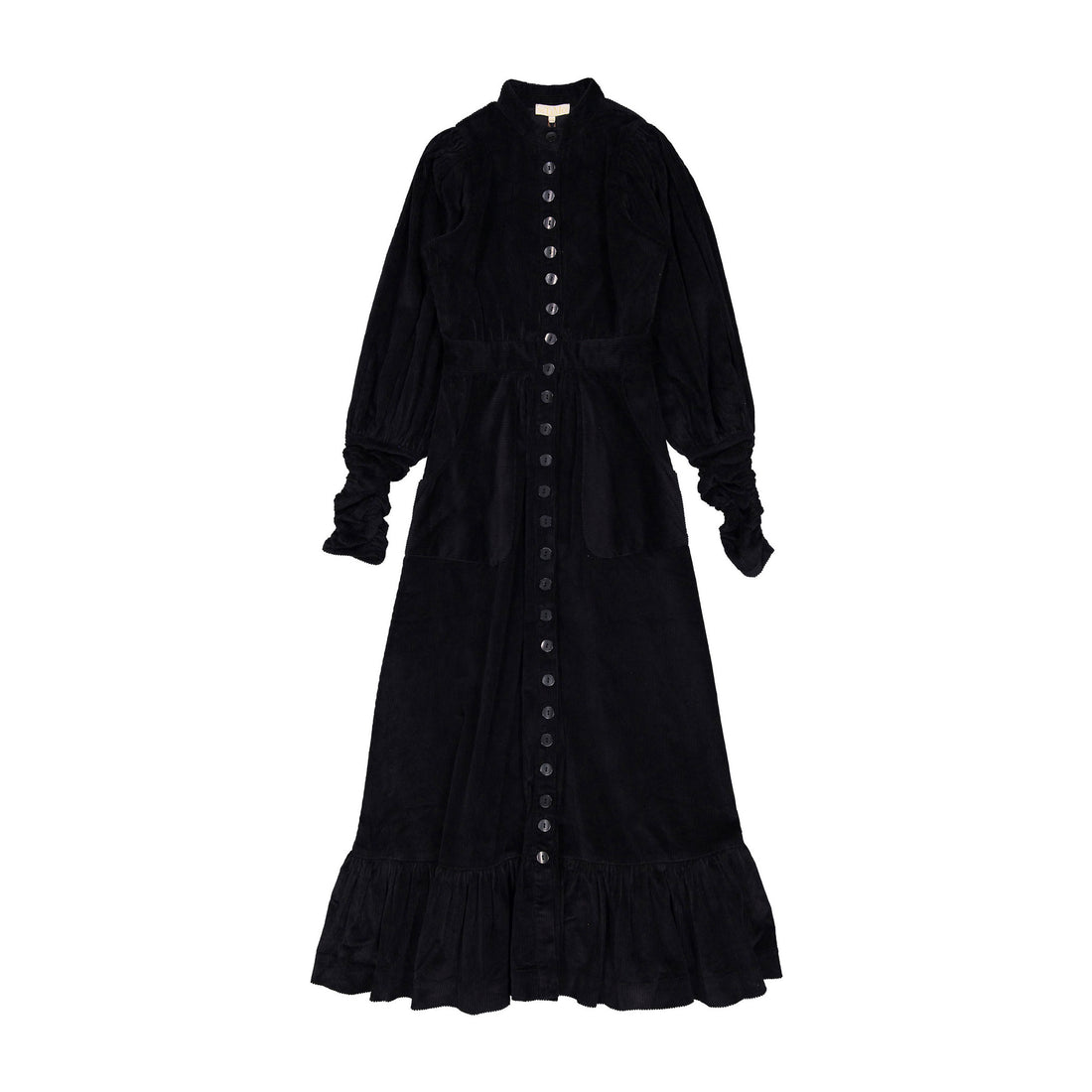 By Timo Black Corduroy Button Down Maxi Dress