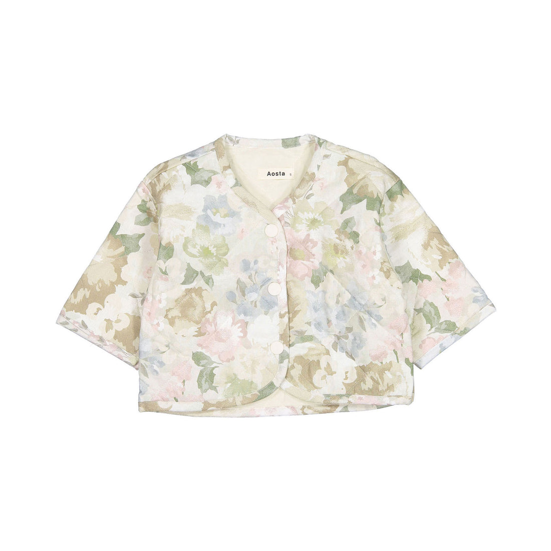 Aosta Beige Flowers Rose Jacket