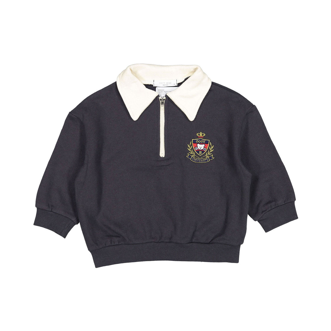 Oott Bebe Harvard Collar Sweatshirt - Dark Grey