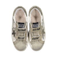 Golden Goose White/Black/Taupe Old School Nappa Strap Sneakers