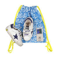 Golden Goose White/Blue Depths Old School Leather Strap Sneakers