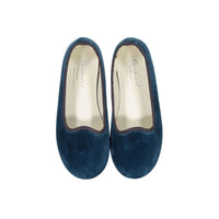 Bonpoint Slate Green Velvet Tenise Slip-Ons