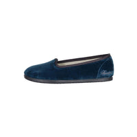 Bonpoint Slate Green Velvet Tenise Slip-Ons