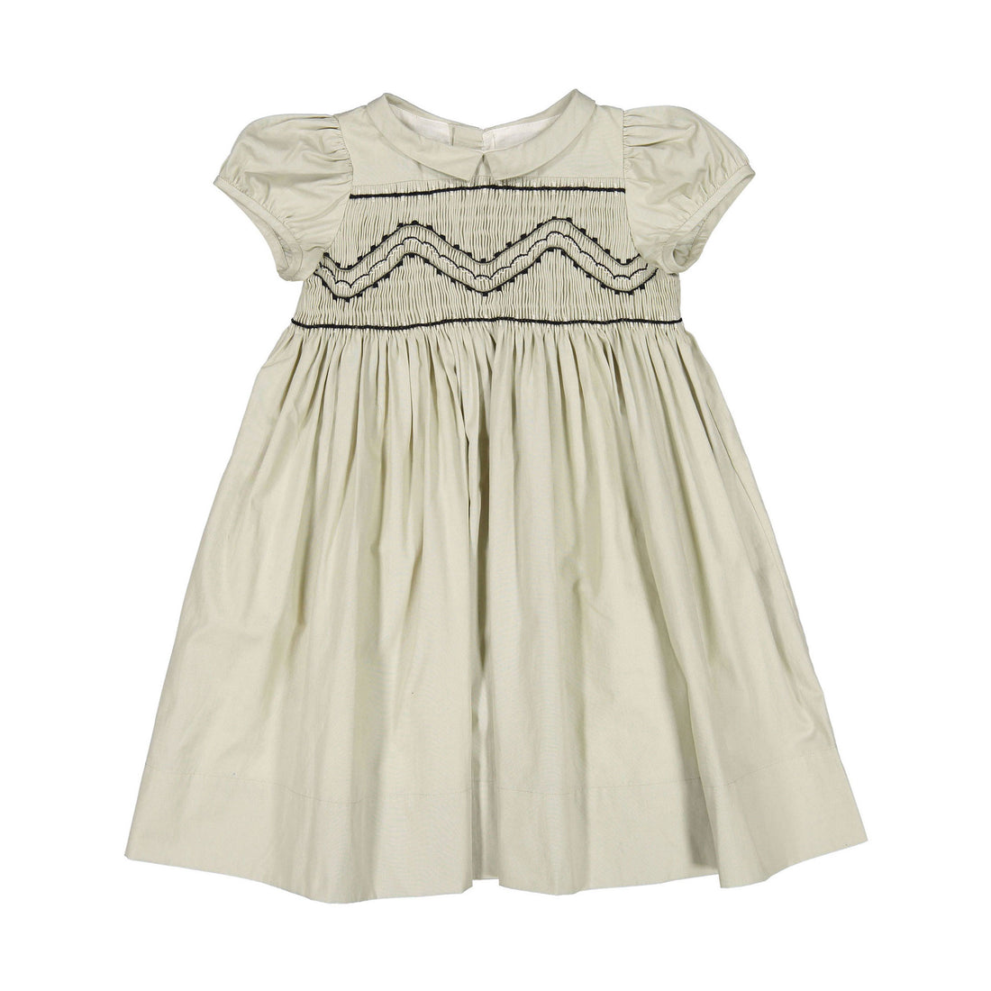 Bonpoint Beige Ceremony Smocked Terrie Dress