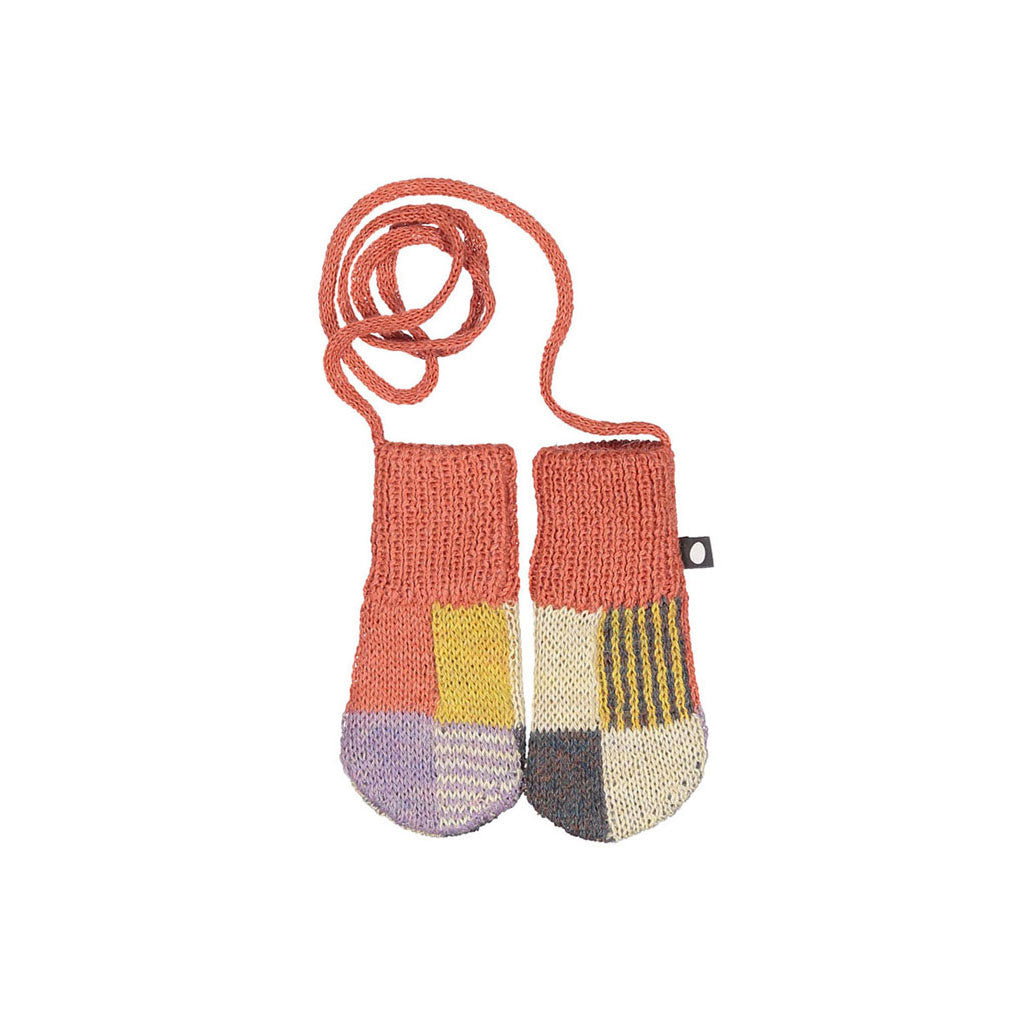 Oeuf Patchwork Kid Mittens-Rose