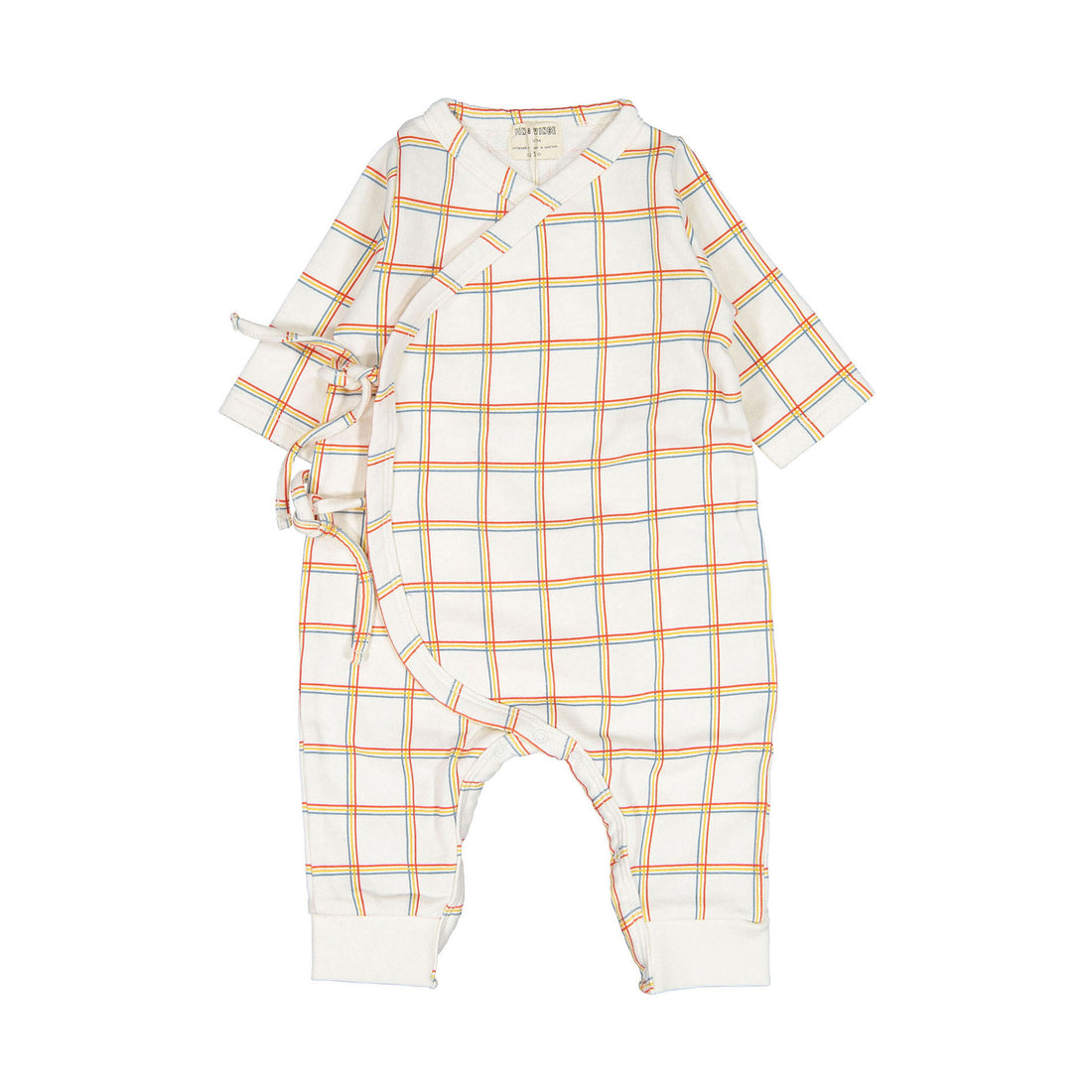 Fin and Vince Wrap Romper - Grid Print