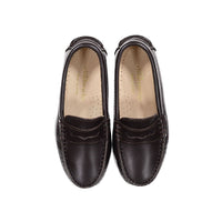 Childrenchic Deep Brown Leather Classic Moccasins