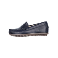 Childrenchic Shiny Blue Leather Classic Moccasins