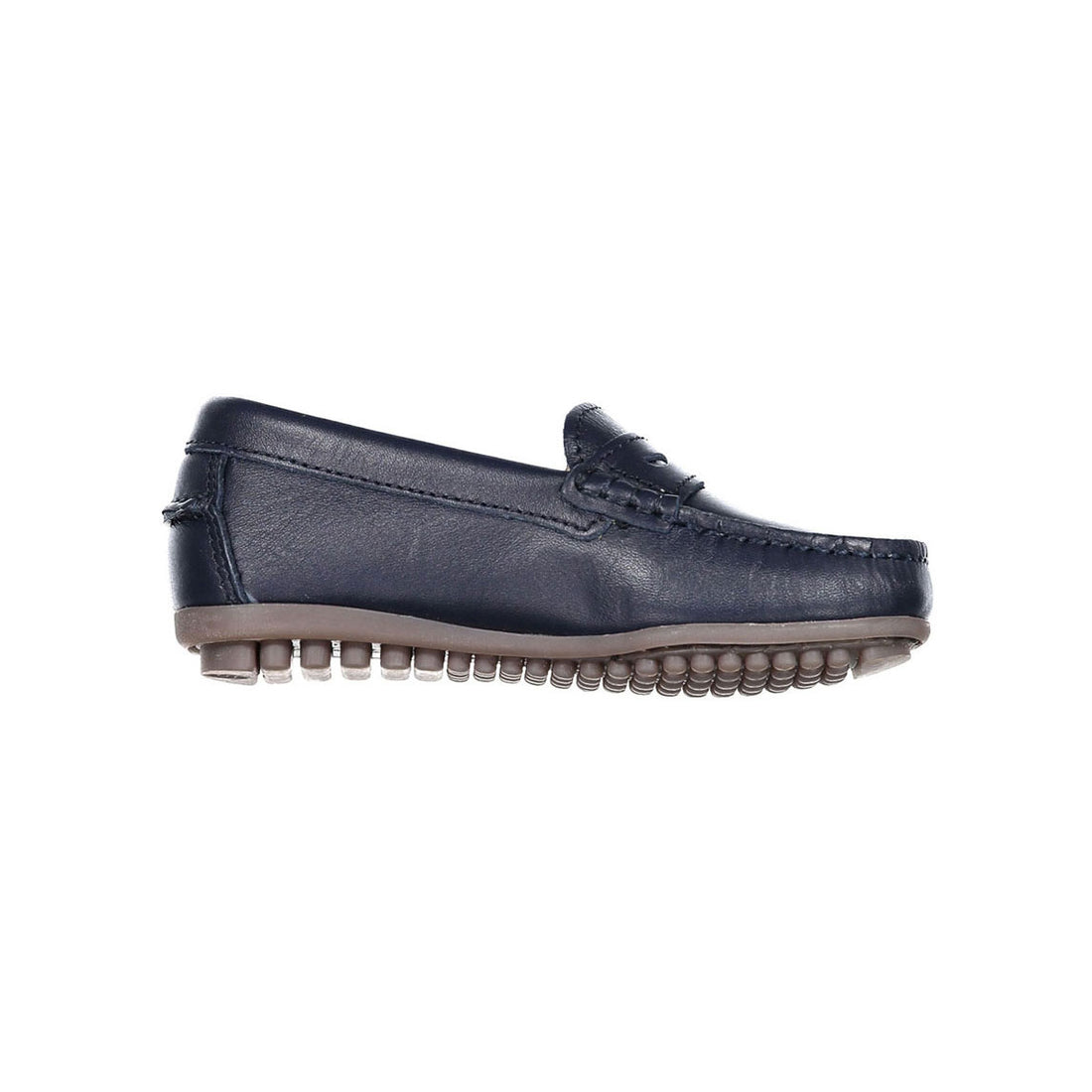 Childrenchic Shiny Blue Leather Classic Moccasins