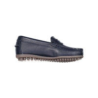 Childrenchic Shiny Blue Leather Classic Moccasins
