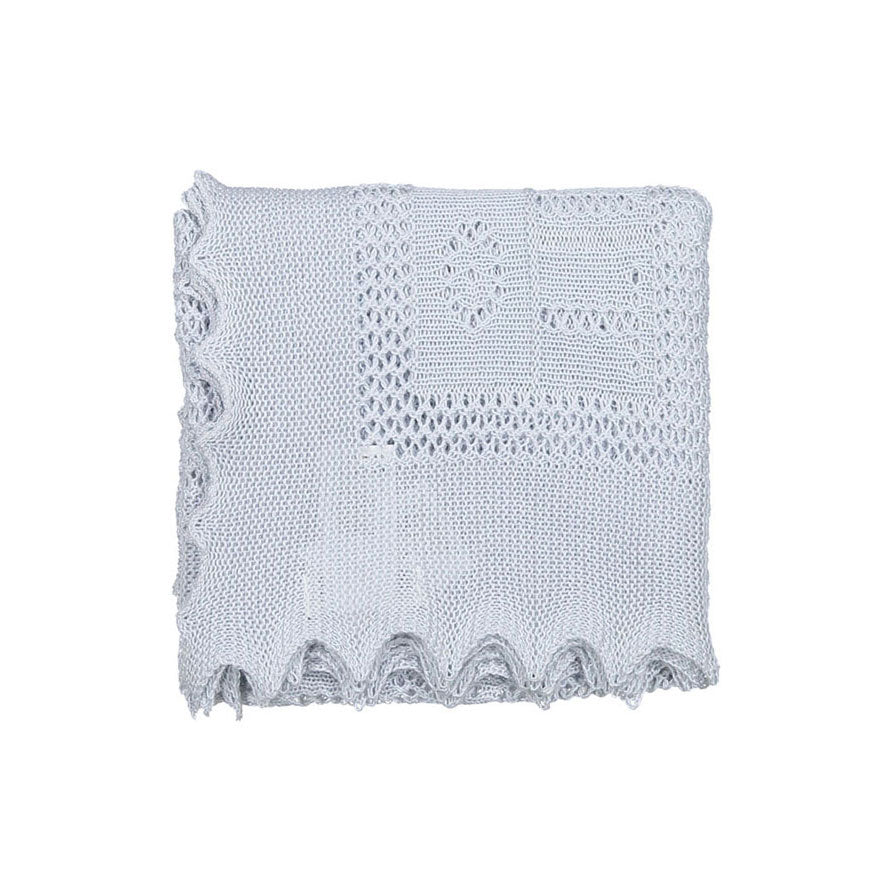 Bonpoint Grey-Blue Thin Openwork Permant Blanket