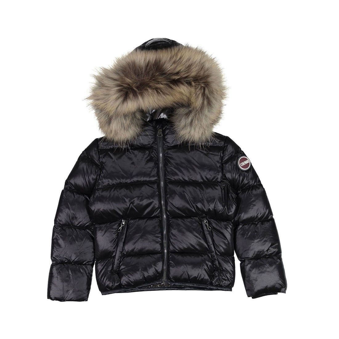 Colmar Black Fur Hooded Coat