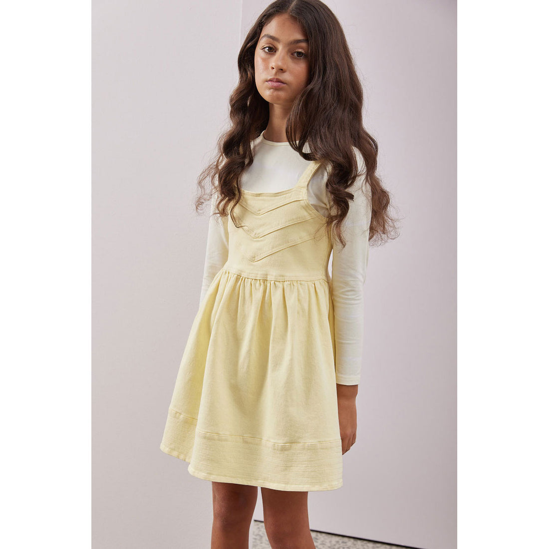 Steph Lemon Denim Pinafore