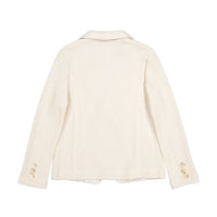 Boys and Arrows Beige Double Breasted Waffle Blazer